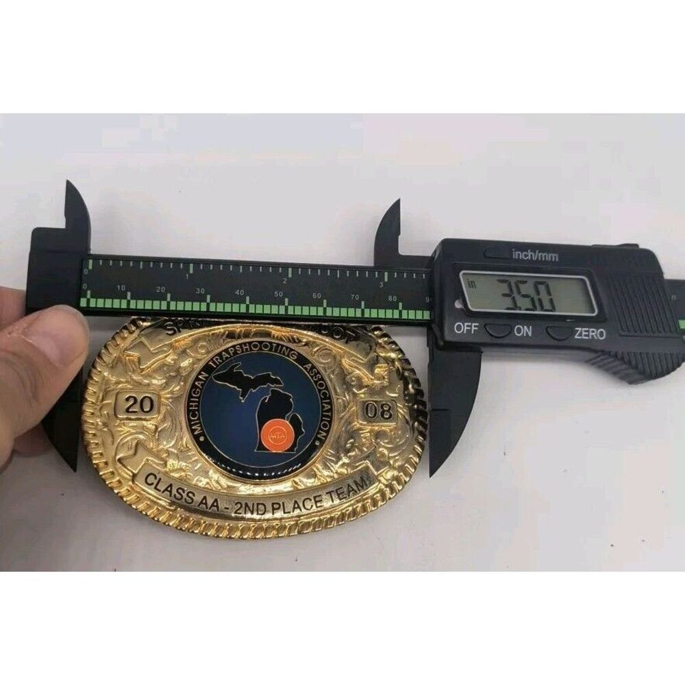 Custom Spring Team Shoot 2008 Class AA 2nd Place Team Gold Belt Buckle - Picture 7 of 8